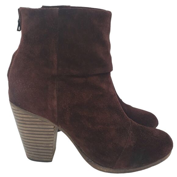 Rag & Bone Classic Newbury chocolate brown Suede Ankle Boots SZ 7 - Picture 6 of 11